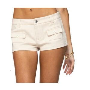 Edikted Cream Cargo Shorts
